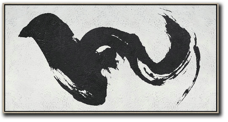 Modern Art Abstract Painting,Oversized Panoramic Minimal Art On Canvas - Modern Canvas Art
